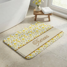 Gul akvarell vildblomma monogramnamn