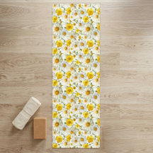 Gul akvarell vildblommamönster