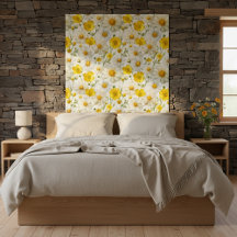 Gul akvarell vildblommamönster 