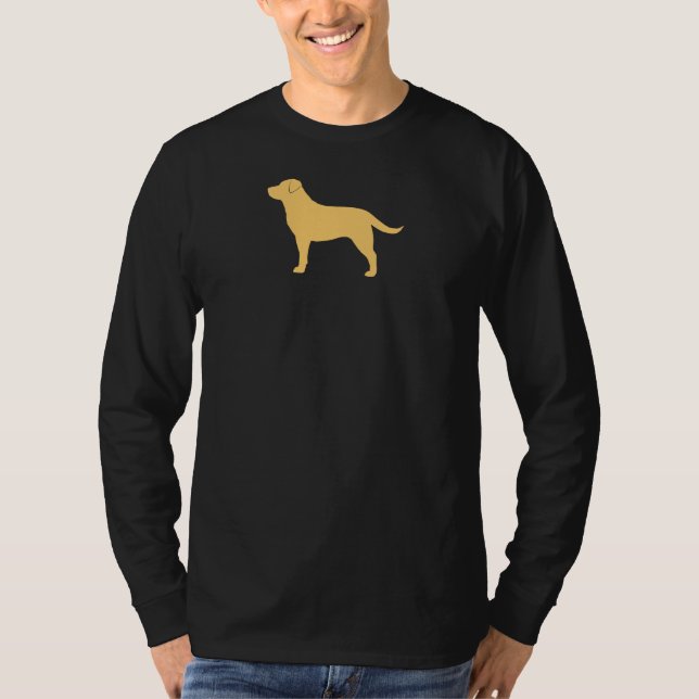 Gul älskare för labb för Silhouette för Labrador Tee (Framsida)
