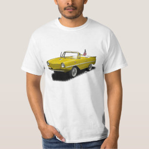 Gul Amphibious cabriolet på vitT-tröja Tee Shirt