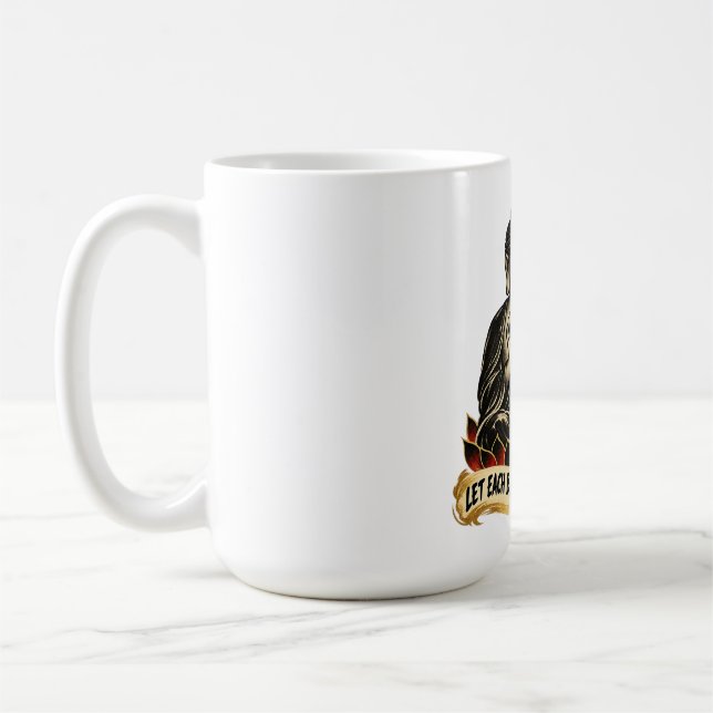 Gul andedräkt Återvänder Hem Zen-kaffemugg Kaffemugg (Vänster)