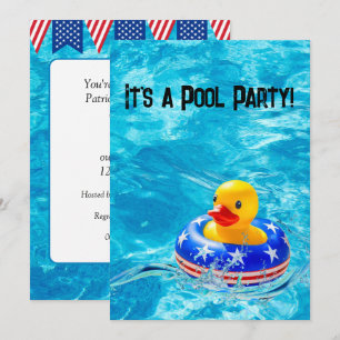 Gul anka för patriotisk poolfest inbjudningar