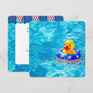 Gul anka för patriotisk poolfest inbjudningar