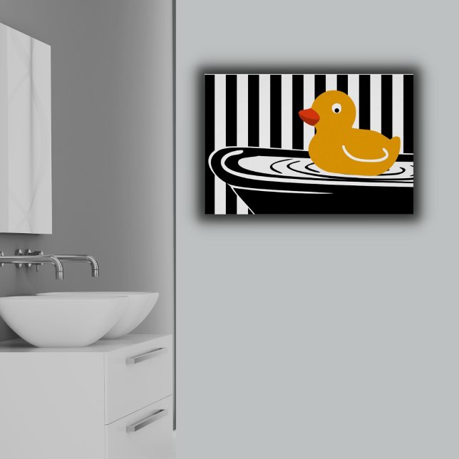 Gul anka som simmar i badkaret Affisch (Yellow Duck Swimming In The Bathtub Poster)