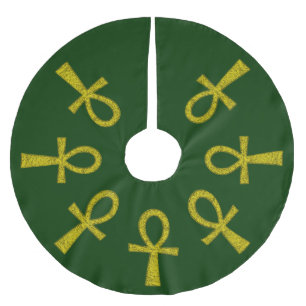 Gul Ankh Julgransmatta Borstad Polyester