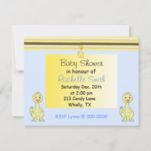 Gul ankunge baby shower inbjudan