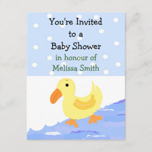 Gul ankunge baby shower inbjudan
