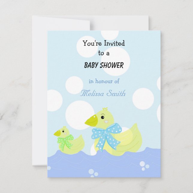 Gul Ankunge Baby Shower Inbjudningar (Framsida)