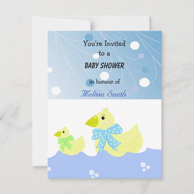 Gul Ankunge Baby Shower Inbjudningar (Framsida)
