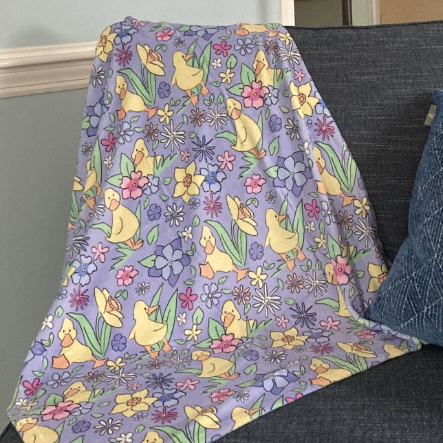 Gul Ankunge Färgglada Vilda Blommor Söta Barn Fleecefilt (Skapare uppladdad)