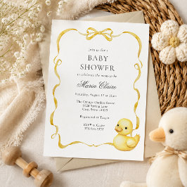 Gul Ankunge och Band Baby Shower Inbjudningar