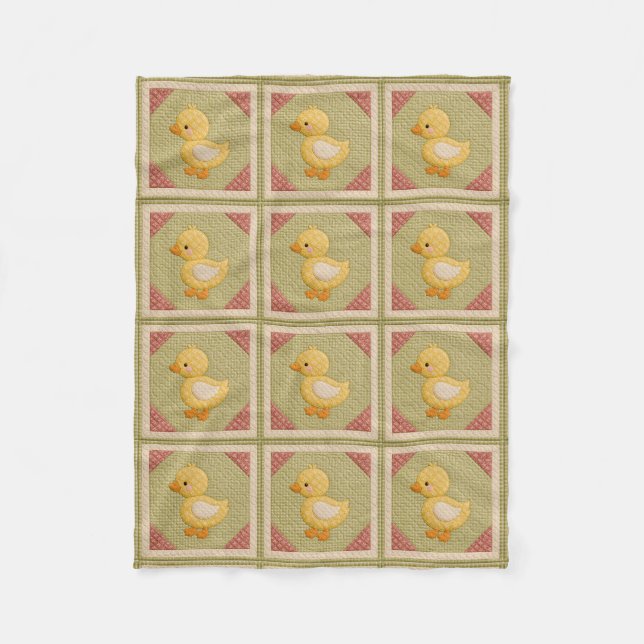 Gul Ankunge Quilt Fleecefilt (Framsidan)