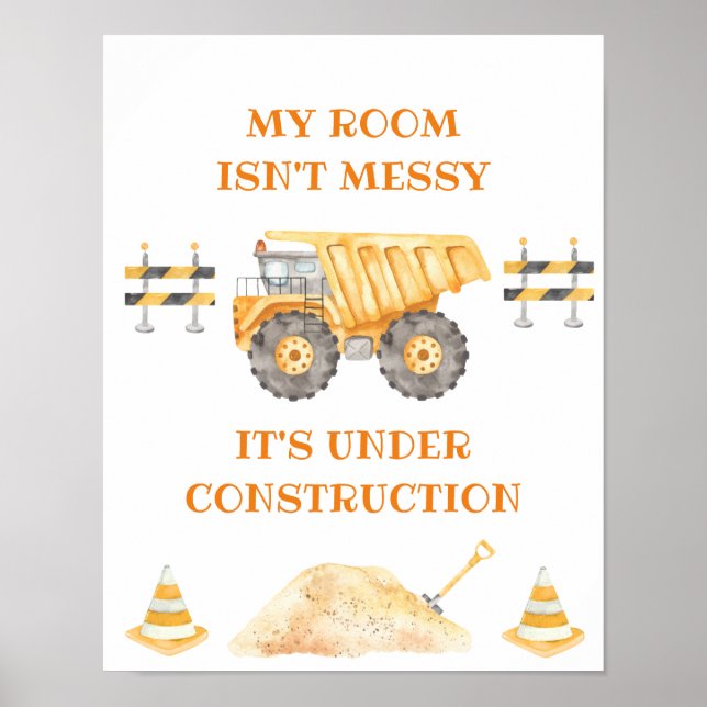 Gul Anläggningsbilskylt Poster (Framsidan)