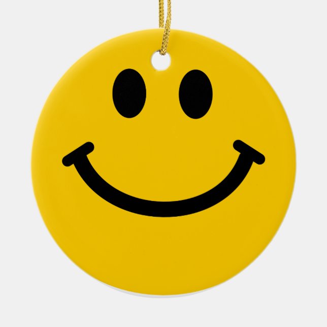 Gul ansikteprydnaddekoration julgransprydnad keramik (Framsidan)