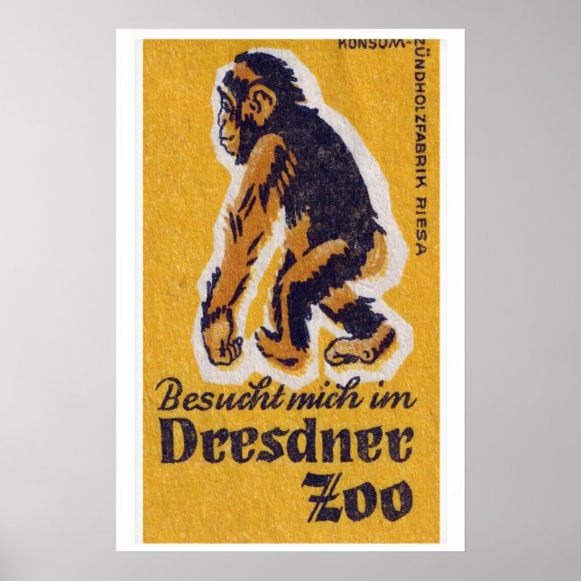 Gul apa - Tändsticksasktryck - Estetisk vägg Poster (Framsidan)