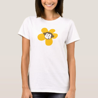 Gul apablomma med tillbaka design tee