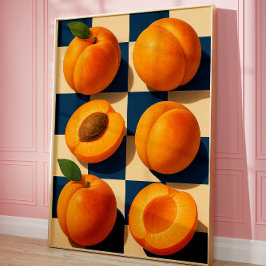 Gul aprikoschackboard Art Print, Köket Poster