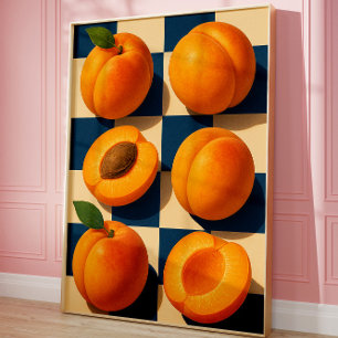 Gul aprikoschackboard Art Print, Köket Poster