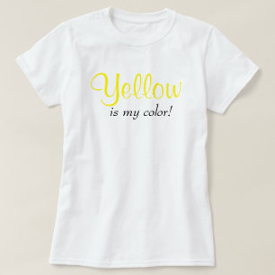 Gul Är Min Färg Söt Typografi Tjejaktig Text T Shirt