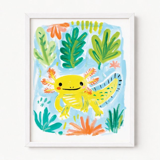 Gul Axolotl Poster (Yellow Axolotl Poster)
