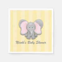 Gul baby shower-fest för liten elefant