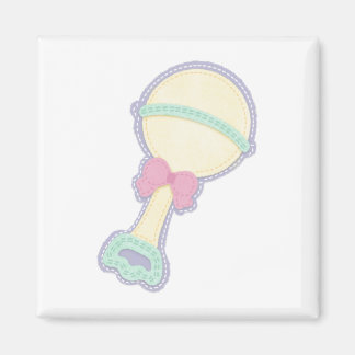 Gul baby skallra fyrkantig fidgetmagnet magnet