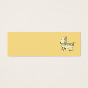 Gul babyPram. Litet Visitkort