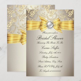 Gul båge Beige Ros Bröllopsfest Inbjudningar