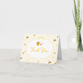 Gul båge söt som honungsbi Baby Shower Tack Kort