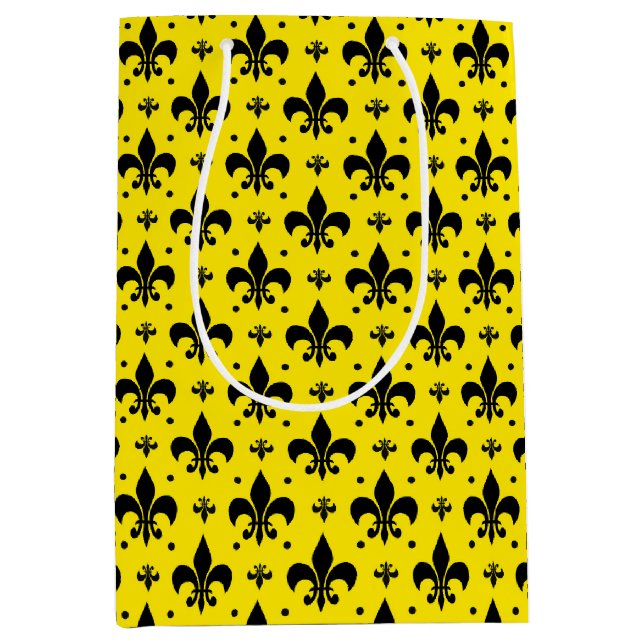 Gul bakgrund Fleur-de-lis mönsterdesign  (Framsidan)