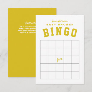 Gul baklucka tema baby shower BINGO-kort Inbjudningar