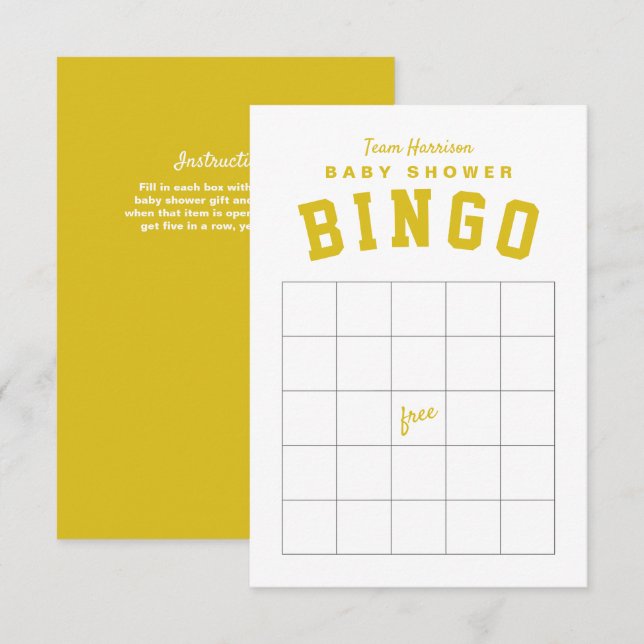 Gul baklucka tema baby shower BINGO-kort Inbjudningar (Fram/baksida)
