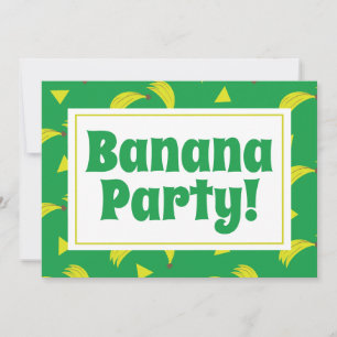 Gul banan konfetti Gul fest Födelsedag Grön Inbjudningar