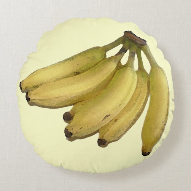 gul banantropisk-dekor rund kudde (Framsidan)