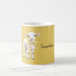 Gul band lamb älskling kaffemugg