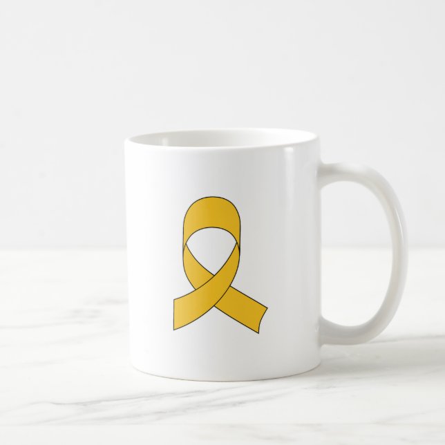 Gul band ritning kaffemugg (Höger)
