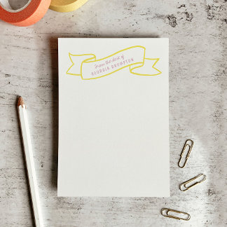 Gul banderoll Violett Lila Personligt namn Post-it Block