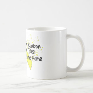 Gul bandkaffekopp kaffemugg