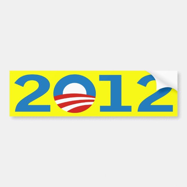 Gul Barack Obama 2012-bilsticker Bildekal (Framsidan)