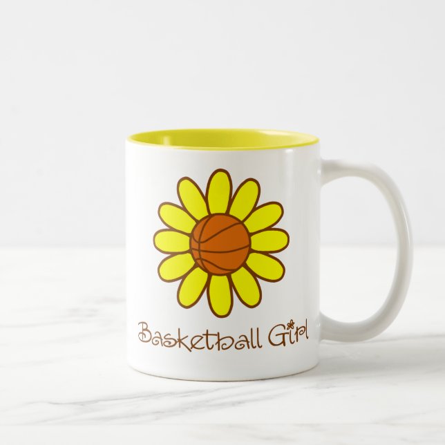 Gul basketflicka Två-Tonad mugg (Höger)