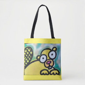 Gul bävertotebag tygkasse