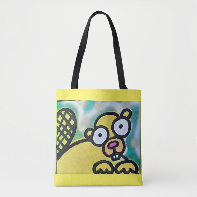 Gul bävertotebag tygkasse (Framsida)