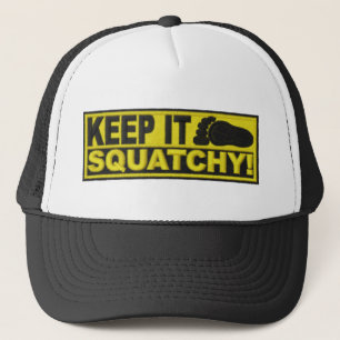 Gul BEHÅLLA DET SQUATCHY! "brodera-look" tryck Keps