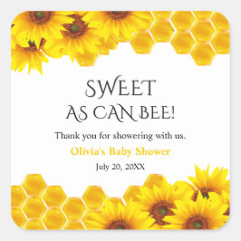 Gul bikakemamma till Bee Baby Shower Fyrkantigt Klistermärke