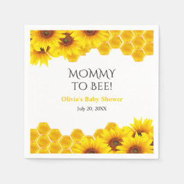 Gul bikakemamma till Bee Baby Shower Pappersservett
