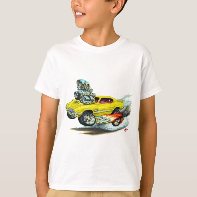 Gul bil 1970-72 för Olds Cutlass 442 T-shirt (Framsida)