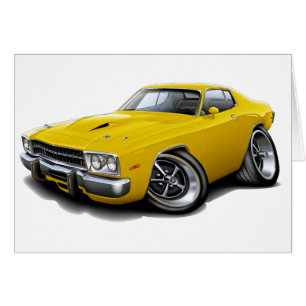 Gul bil 1973-74 för Roadrunner Hälsningskort