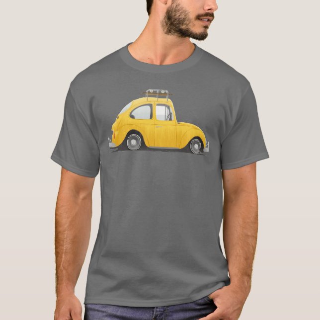 Gul bil flicka flicka flicka t shirt (Framsida)