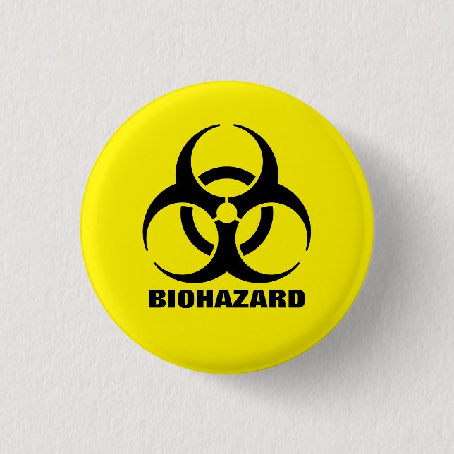 Gul Biohazardsymbolvarning undertecknar Knapp (Framsida)